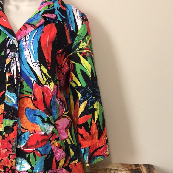 ♥️ Chico’s ♥️…Women’s 2 …Floral Print Jacket! - Picture 4 of 10